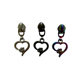 Heart With Paw #5 Zipper Pull