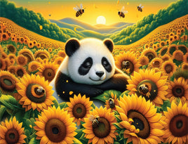 Tote Panel Sunflower Panda
