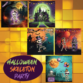 zipper bag panels Halloween Skeleton Party