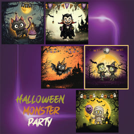 zipper bag panels Halloween Monster Party
