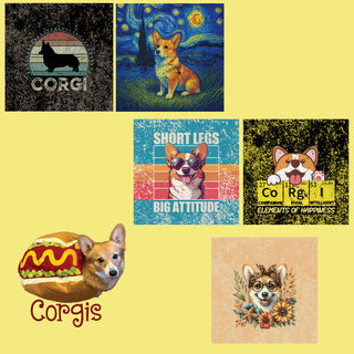 zipper bag panels Corgis