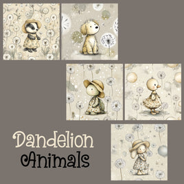 zipper bag panels Dandelion Animals