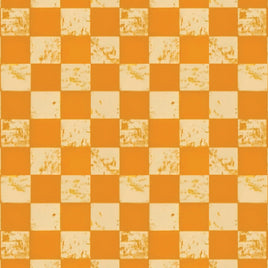 Checkerboard Orange and Cream