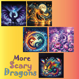 zipper bag panels More Scary Dragons