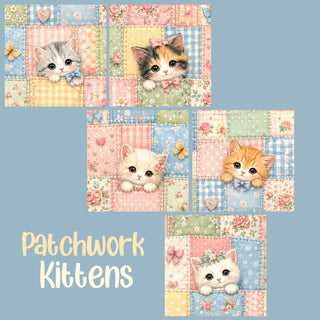 zipper bag panels Patchwork Kittens