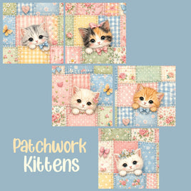 zipper bag panels Patchwork Kittens