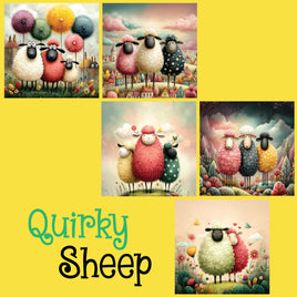 zipper bag panels Quirky Sheep
