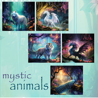zipper bag panels Mystic Animals