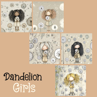 zipper bag panels Dandelion Girls
