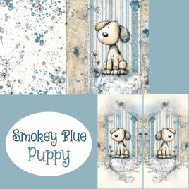 Notebook Cover-7.5x9.75 in Smokey Blue Puppy