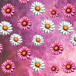 Daisies on Pink Grunge