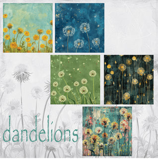 zipper bag panels Dandelions
