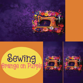 Notebook Cover-7.5x9.75 in Sewing Orange on Purple