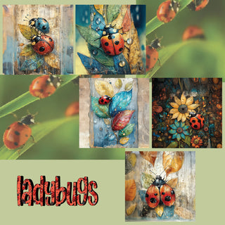 zipper bag panels Ladybugs