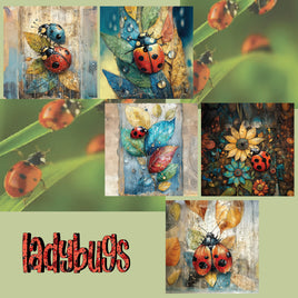 zipper bag panels NEW STYLE Ladybugs