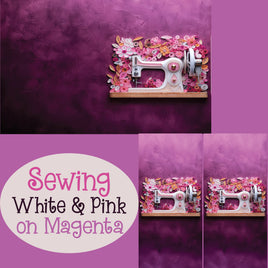 Notebook Cover-7.5x9.75 in Sewing White & Pink on Magenta
