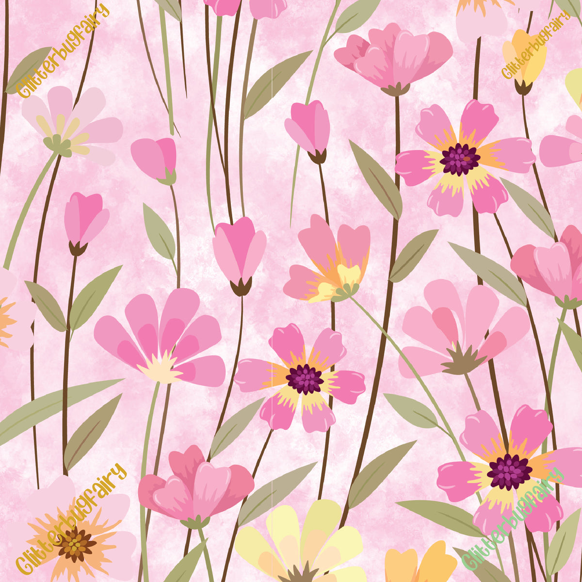 Springy Pink Sample Spring Floral Pink| Glitterbugfairy