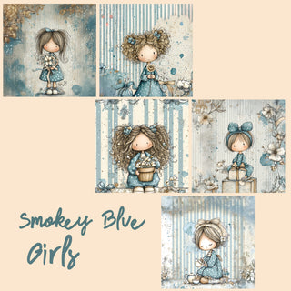 zipper bag panels Smokey Blue Girls