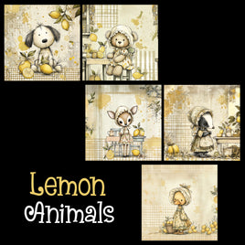 zipper bag panels Lemon Animals