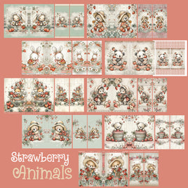 Mini Notebook Covers- Strawberry Animals