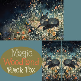 Notebook Cover-7.5x9.75 in Magic Woodland Black Fox