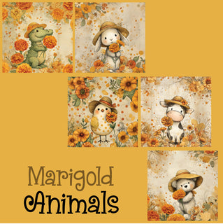 zipper bag panels Marigold Animals