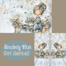 Notebook Cover-7.5x9.75 in Smokey Blue Girl Hairball