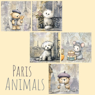 zipper bag panels Paris Animals