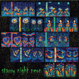 Mini Notebook Covers- Starry Night Neon