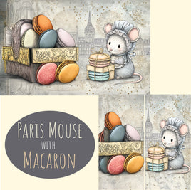 Notebook Cover-7.5x9.75 in Paris Mouse with Macarons
