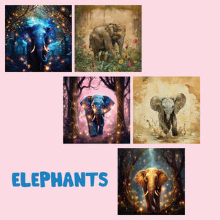 zipper bag panels Elephants