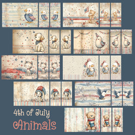 Mini Notebook Covers- 4th of July Animals