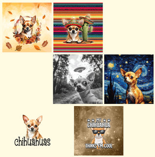 zipper bag panels Chihuahuas