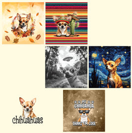 zipper bag panels NEW STYLE Chihuahuas