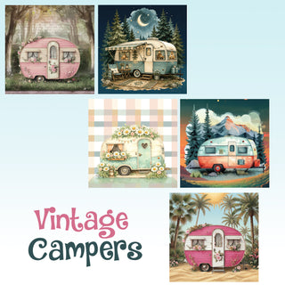 zipper bag panels Vintage Campers