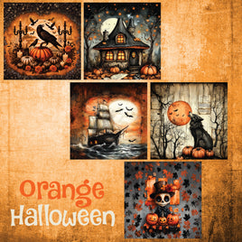 zipper bag panels Orange Halloween