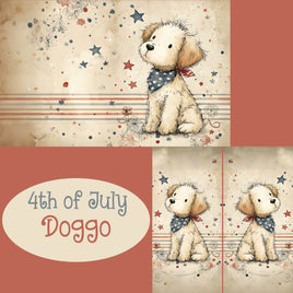 Notebook Cover-7.5x9.75 in 4th of July Doggo