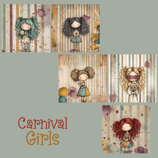 zipper bag panels Carnival Girls