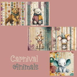 zipper bag panels Carnival Animals