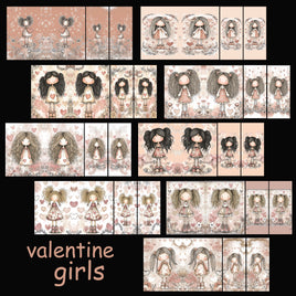 Mini Notebook Covers- Valentine Girls