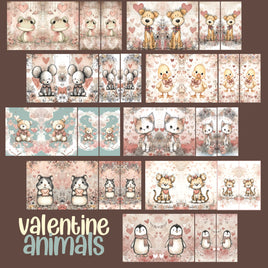 Mini Notebook Covers- Valentine Animals