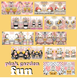 Mini Notebook Covers- Pink Garden Fun