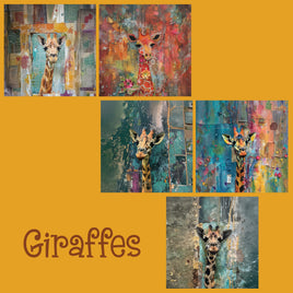 zipper bag panels Giraffes