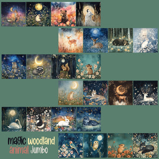 zipper bag panels Magic Woodland Animals 4x4 Jumbo