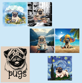 zipper bag panels NEW STYLE Pugs