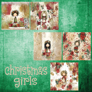 zipper bag panels Christmas Girls