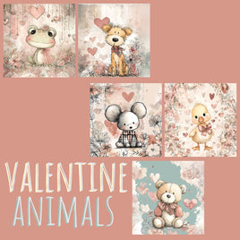 zipper bag panels NEW STYLE Valentine Animals