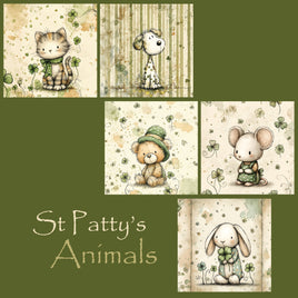 zipper bag panels St Patty's Animals