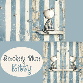 Notebook Cover-7.5x9.75 in Smokey Blue Kitty