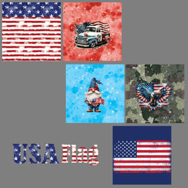 zipper bag panels USA Flag